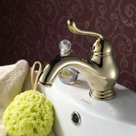 Ti-PVD Finish Antique Style Bathroom Sink Tap T0408G