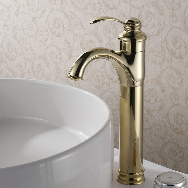 Classic Solid Brass Bathroom Sink Tap (Ti-PVD Finish) T0426G