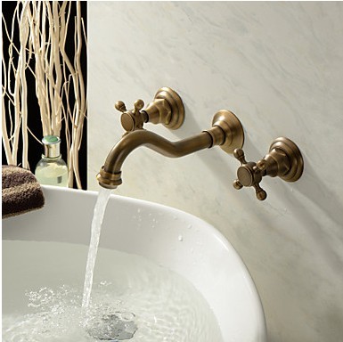 Antique Inspired Bathroom Sink Tap Polished Brass Finish T0459A