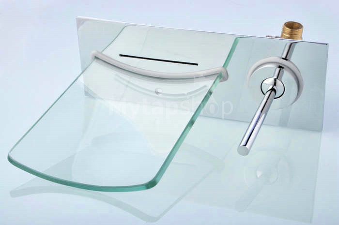 Single Handle Chrome Waterfall Bathroom Sink Tap T0500 - Click Image to Close