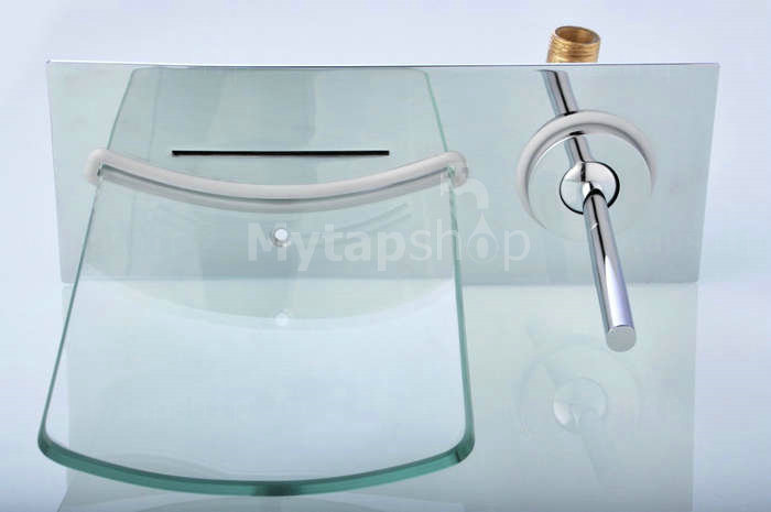 Single Handle Chrome Waterfall Bathroom Sink Tap T0500 - Click Image to Close