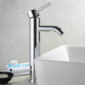 Solid Brass Bathroom Sink Tap Chrome Finish T0515H - Click Image to Close