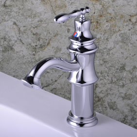 Chrome Single Handle Centerset Bathroom Sink Tap T0536