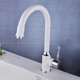 Contemporary Centerset White Painting Kitchen Sink Tap T0553