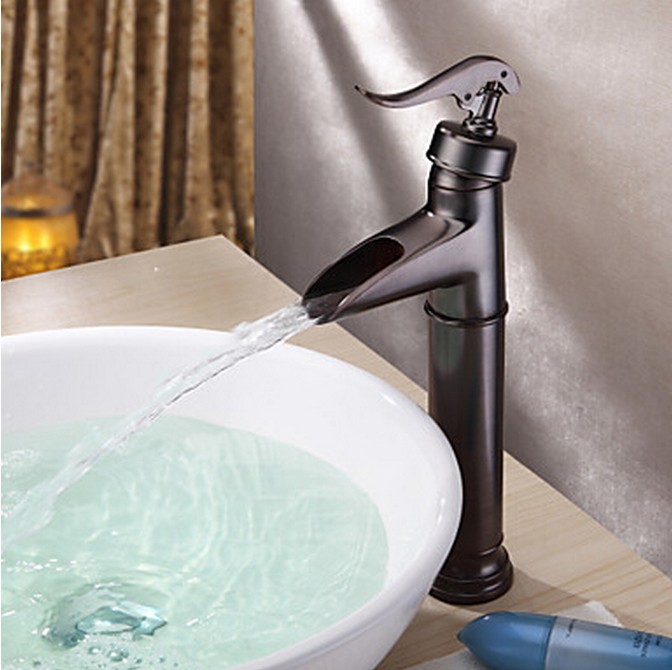Antique Oil Rubbed Bronze Finish Centerset Single Handle Bathroom Sink Tap T0599RH