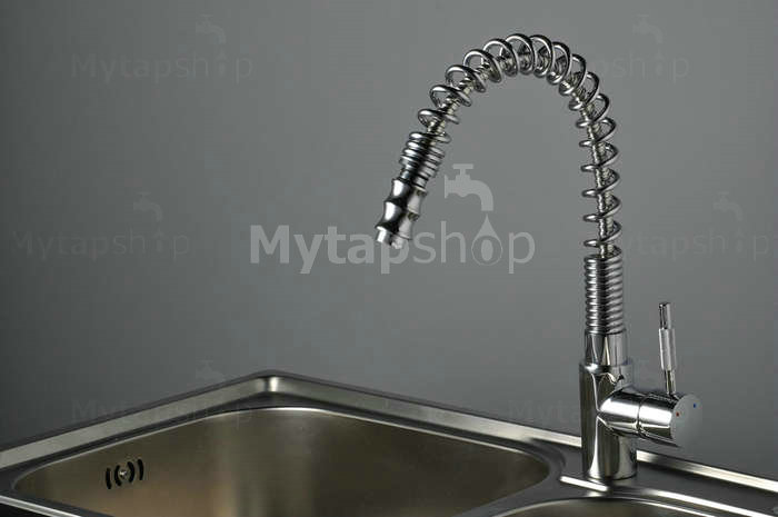 Chrome Single Handle Pull Down Centerset Kitchen Tap T0781F - Click Image to Close