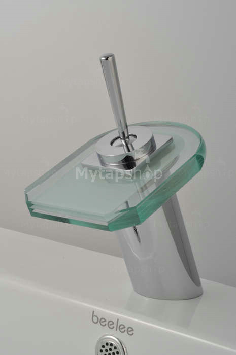 Contemporary Single Handle Waterfall LED Chrome Bathroom Sink Tap - T0803F