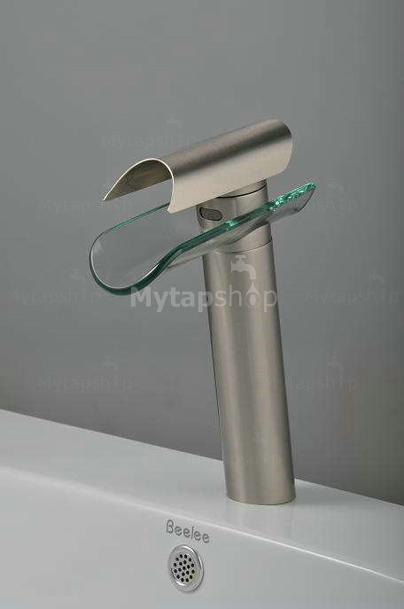 Contemporary Single Handle Nickel Brushed Bathroom Sink Tap T0814HS - Click Image to Close