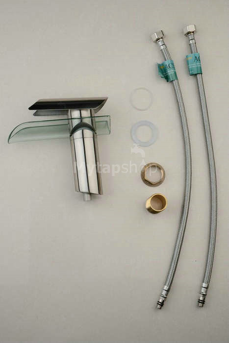 Single Handle Nickel Brushed Centerset Bathroom Sink Tap (T0814S) - Click Image to Close