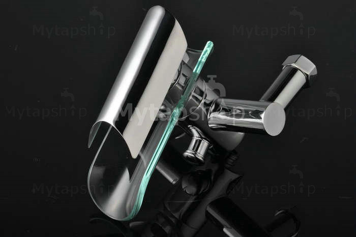 Contemporary Single Handle Wall-Mount Waterfall Glass Shower Tap T0814W