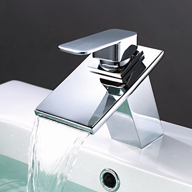 Brass Waterfall Bathroom Sink Tap T0818BR - Click Image to Close