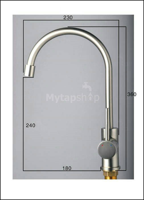 Nickel Brushed Single Handle Kitchen Tap (T1703S) - Click Image to Close