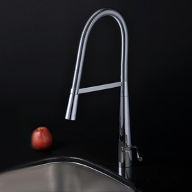 Contemporary Brass Kitchen Tap - Nickel Brushed Finish T1708