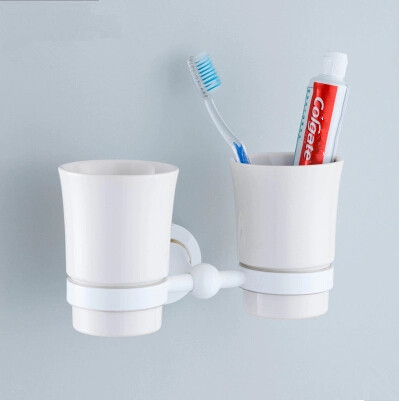 High Quality Brass Roasted white porcelain Bathroom Double Tooth Brush Holder TBH1027 - Click Image to Close