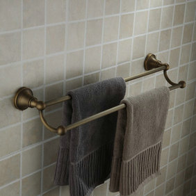 Antique Brass Finish Wall-mounted Double Towel Bar TAB1003