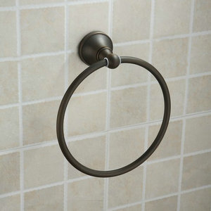 Black Rubbed Bronze Round Towel Ring TAB1007 - Click Image to Close