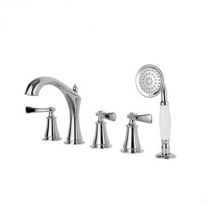 New Arrival Classic Designed Chrome Widespread Tub Tap with Hand Shower BT2279 - Click Image to Close
