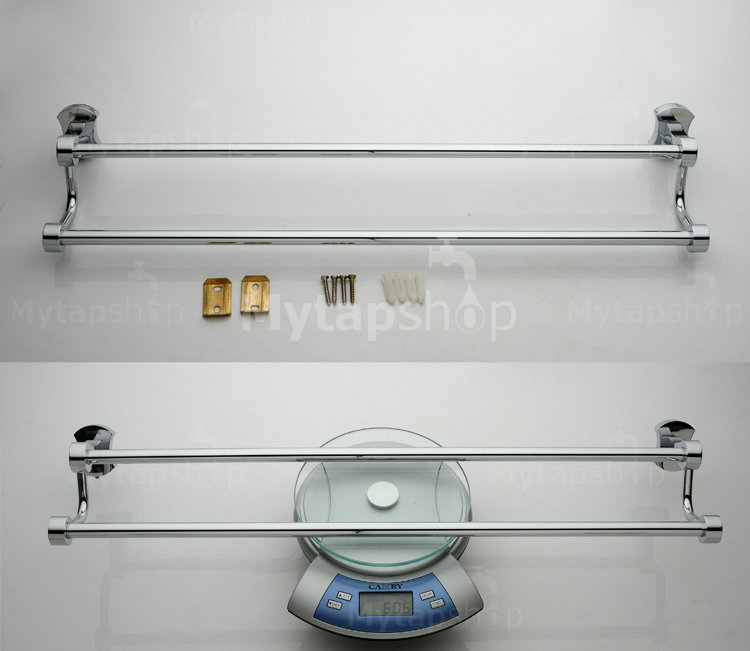 Chrome finished Solid Brass 25 Inch Double Towel Bar TCB2003 - Click Image to Close