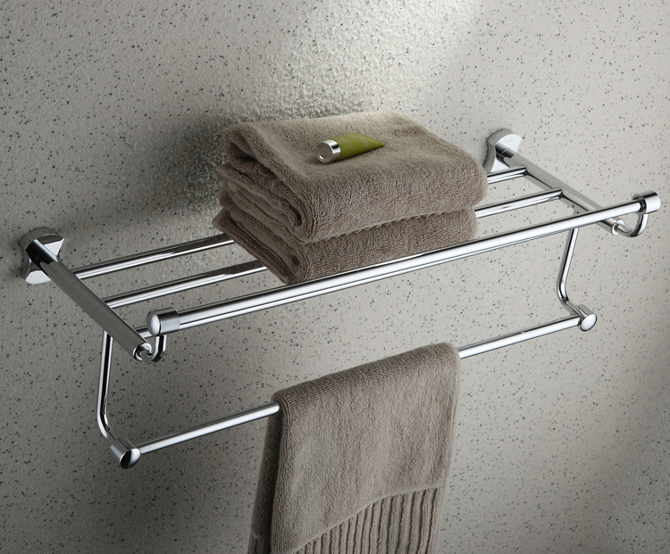 Chrome Finish Bathroom Rack With Towel Bar TCB2007