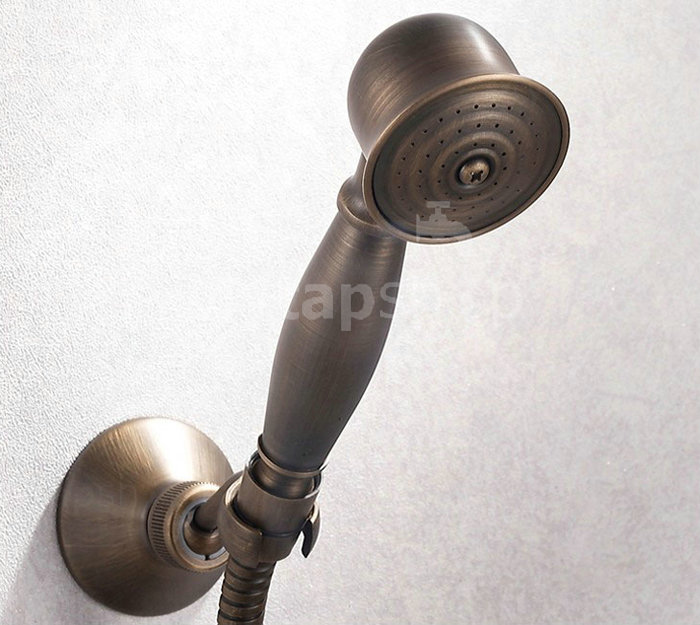 Antique Brass Finish Two Handles Tub Tap with Hand Shower - FB005