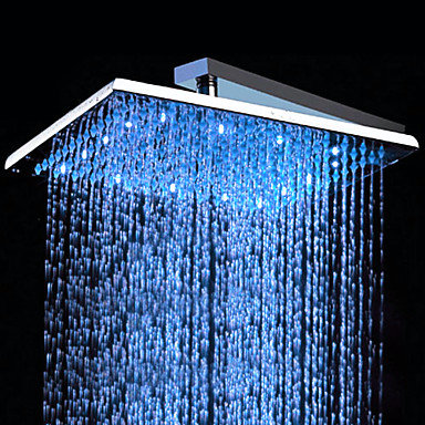 Contemporary 10 inch Stainless Steel Color Changing LED Shower Head - HB10F - Click Image to Close