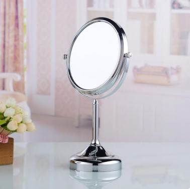 8 Inch Chrome Finished Two Sides Desktop Make Up Bathroom Mirrors MB006 - Click Image to Close