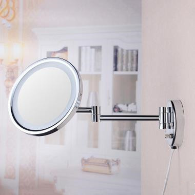8 Inch Chrome Two Sides Wall Mounted LED Bathroom Make Up Mirrors MB007 - Click Image to Close