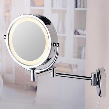Chrome Wall Mounted 8 Inch LED Bathroom Make Up Mirrors MB018 - Click Image to Close