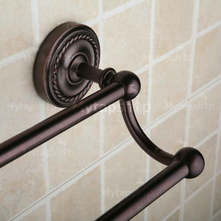 Oil Rubbed Bronze 25 Inch Double Towel Bar ORB1007 - Click Image to Close