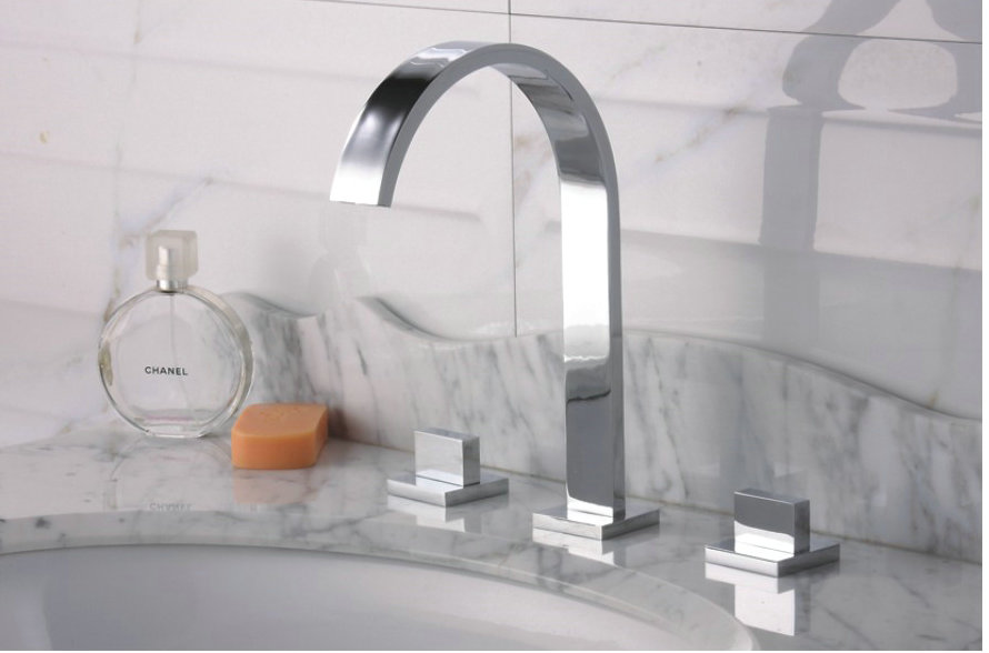 Widespread Contemporary Chrome Bathroom Sink Tap TQ30083 - Click Image to Close