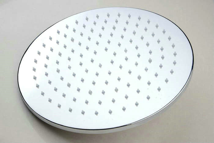 Contemporary Round Chrome Stainless Steel Faint LED Light Shower Head - RB12F - Click Image to Close