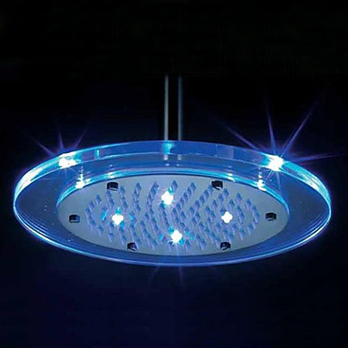 Contemporary 8 inch Color Changing LED Light Round Shower Head RG08F - Click Image to Close