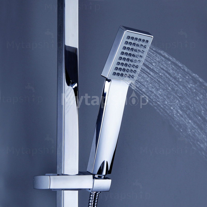 Contemporary 8 inch Shower Head + Hand Shower Tub Shower Tap - SC006 - Click Image to Close