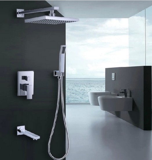 Contemporary Shower Tap with 8 inch Shower head + Hand Shower TSC032