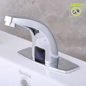 Contemporary Cold Water Automatic Touchless Chromewith Hydropower Sensor Bathroom Sink Tap - T0115P - Click Image to Close