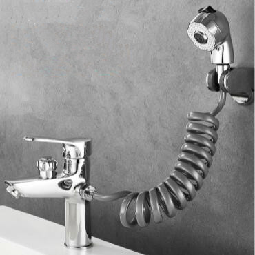 Contemporary Chrome Basin Tap Brass Mixer with Hand Shower Bathroom Sink Tap T0165C