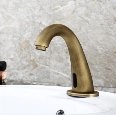 Automatic Taps Antique Brass Hand-free Mixer Bathroom Sink Tap T0180A - Click Image to Close