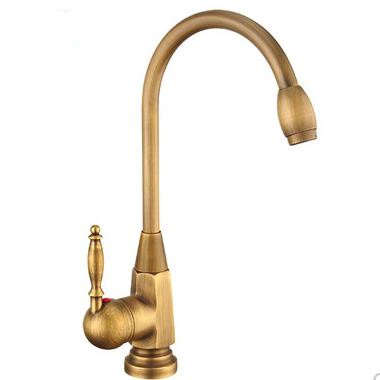 Antique Brass Single Handle Centerset Bathroom Sink Tap T0414 - Click Image to Close