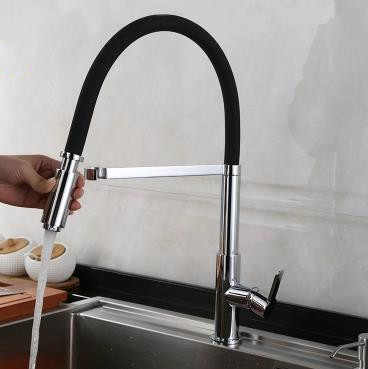 Black Brass High End Pumping Mixer Water Kitchen Tap T0530BP - Click Image to Close