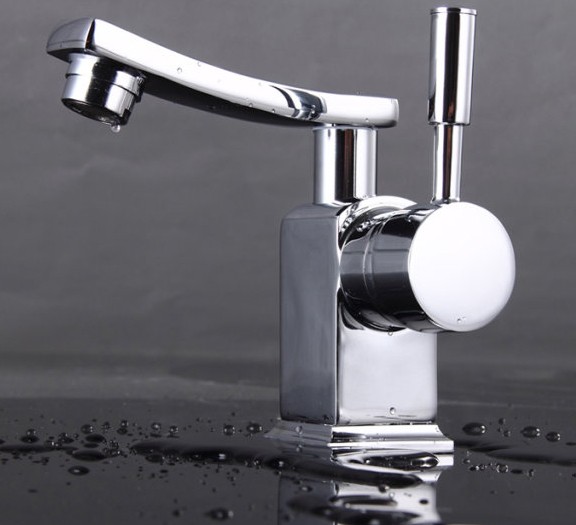 Chrome Finish Solid Brass Bathroom Sink Tap T0604 - Click Image to Close