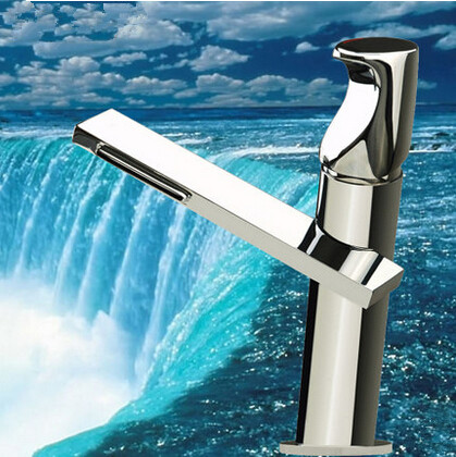 New Style Brass Waterfall Outlet Bathroom Sink Tap Single Handle Mixer Tap T1029C