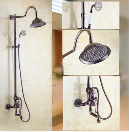 Traditional Wall Mount Waterfall Rain + Handheld Shower Tap - T1808S - Click Image to Close