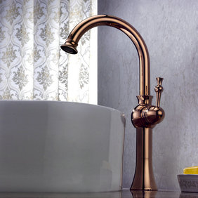 Antique Centerset Bathroom Sink Tap (Rose Gold Finish) T1810RG - Click Image to Close