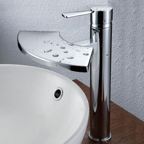 Contemporary Brass Bathroom Sink Tap - Chrome Finish T6007 - Click Image to Close