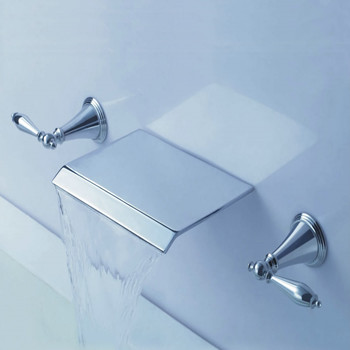 Contemporary Waterfall Bathroom Sink Tap (Wall Mount) T7008B - Click Image to Close