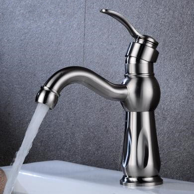 Nickel Brushed Brass Mixer Water Rotatable Bathroom Sink Tap TA0260N - Click Image to Close