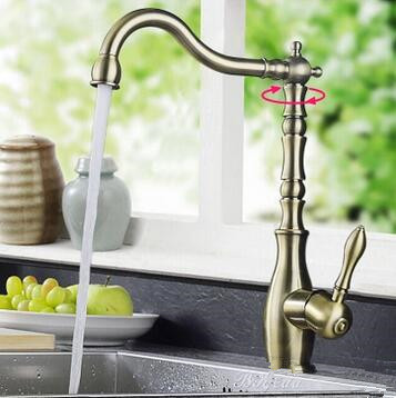 Antique High Quality Nickel Brushed Mixer Kitchen Sink Tap TA0448N - Click Image to Close