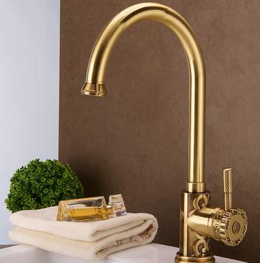 Antique Brass Carved Court Style Kitchen/Bathroom Sink Tap TA630L