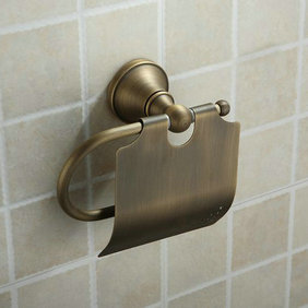 Antique Brass Wall-mounted Toilet Roll Holder TAB1002 - Click Image to Close