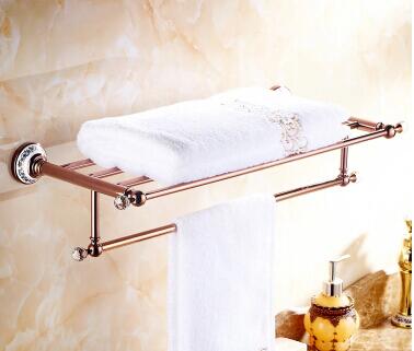 Antique Brass Rose Gold with Porcelain Bathroom Luxurious Towel Bar TAB502 - Click Image to Close